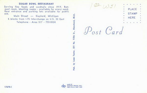 Sugar Bowl - Old Postcard Photo (newer photo)